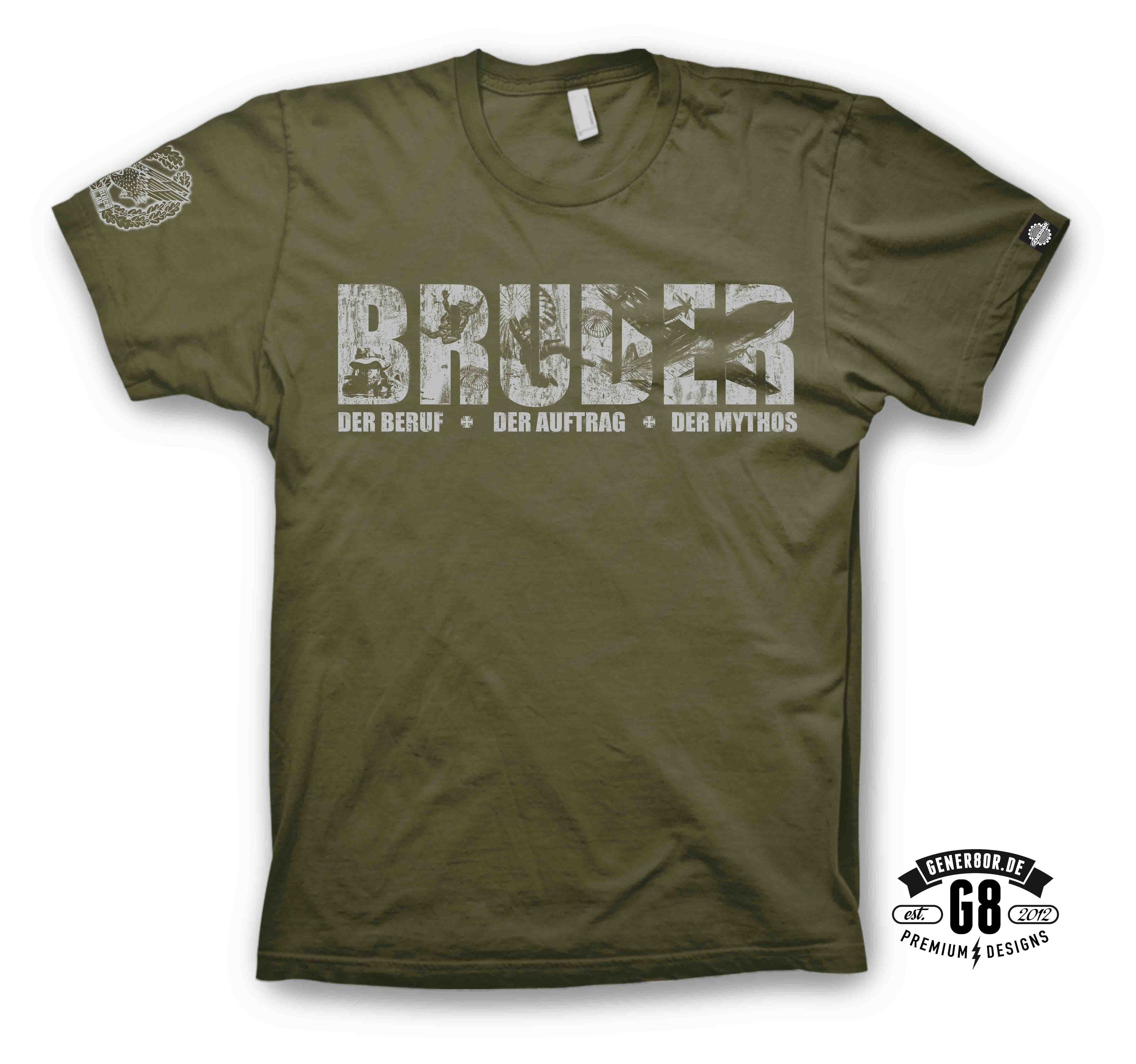 "BRUDER" T-Shirt, army-green