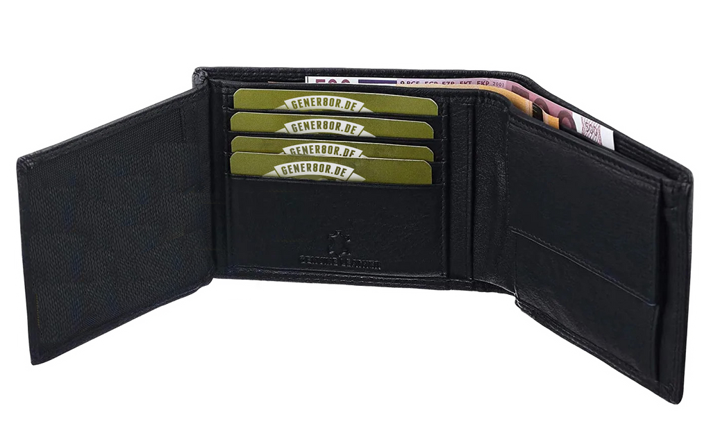 Geldbörse aus Büffelleder, schwarz