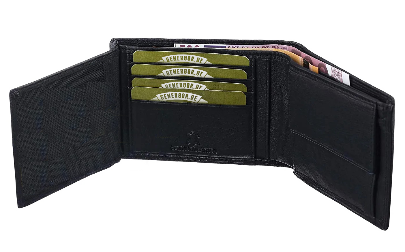 Geldbörse aus Büffelleder, schwarz