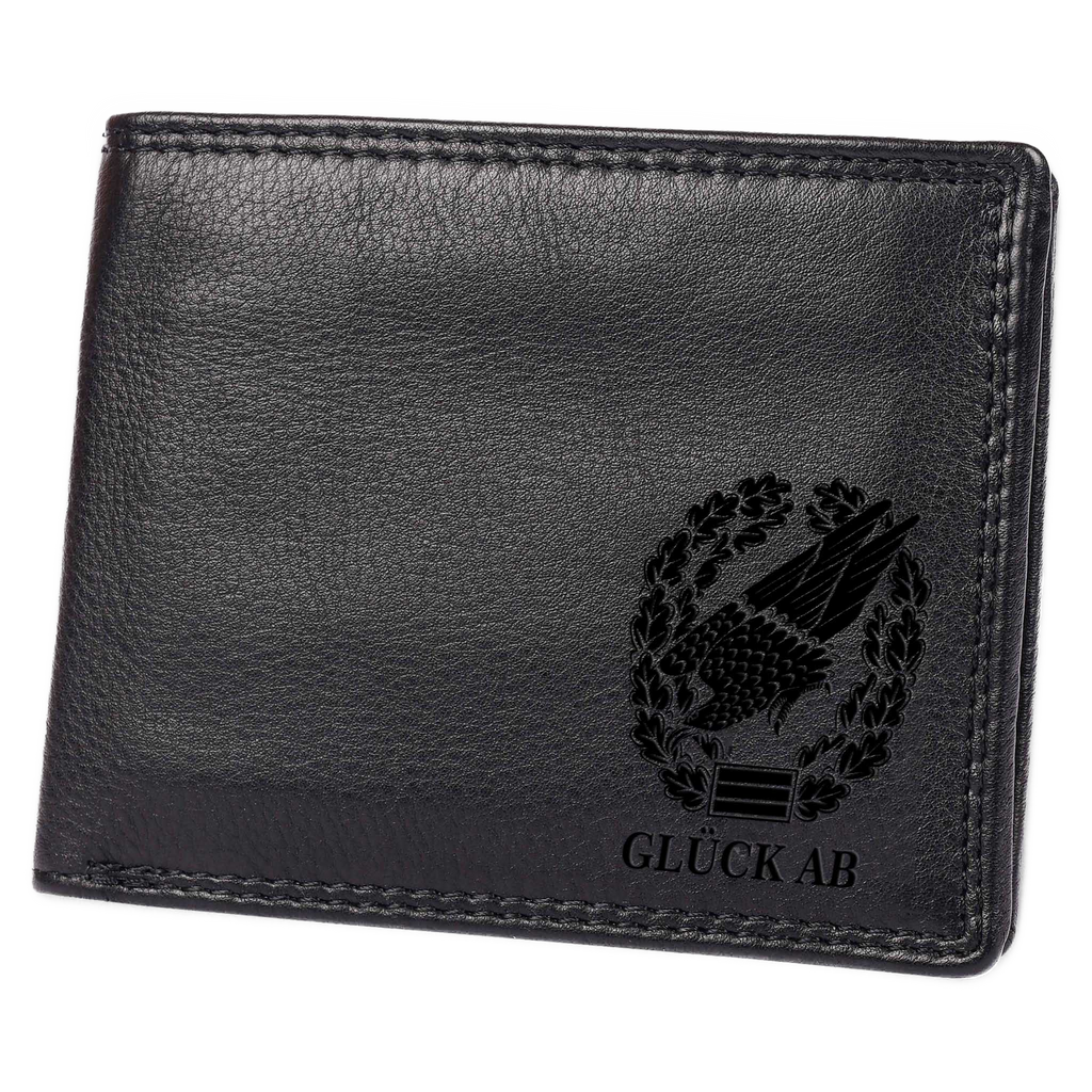 Geldbörse aus Büffelleder, schwarz