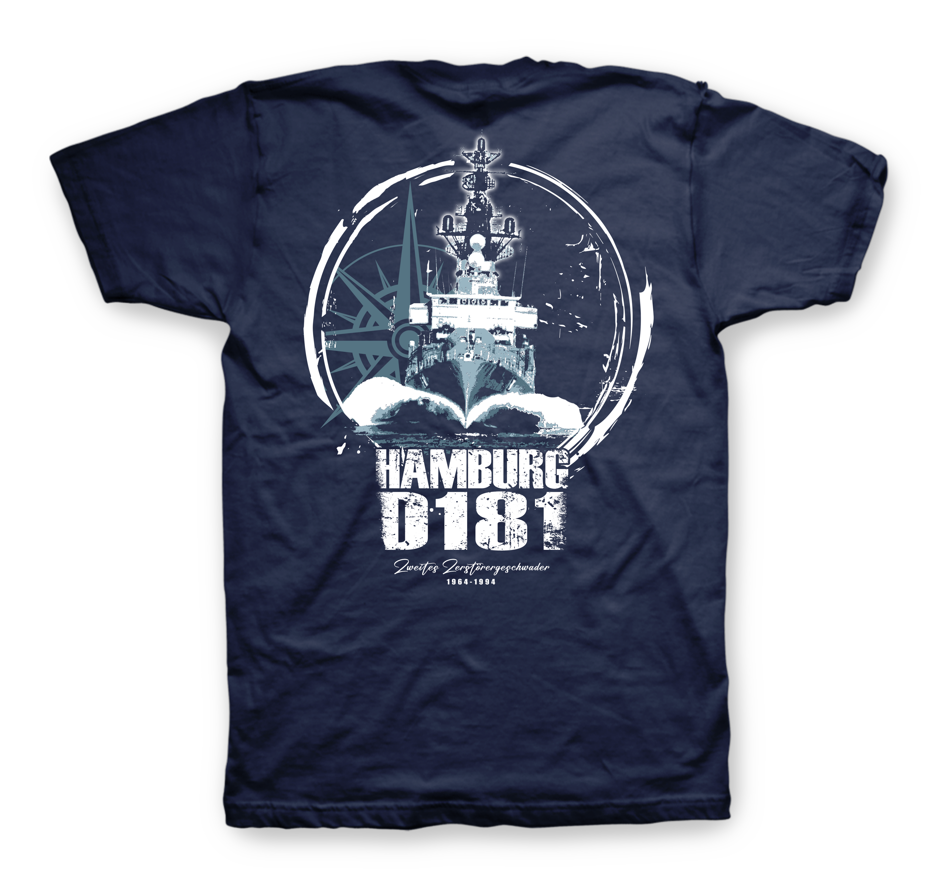Zerstörer Hamburg D181 T-Shirt - Rückseite - 2. Zerstörergeschwader 1964-1994