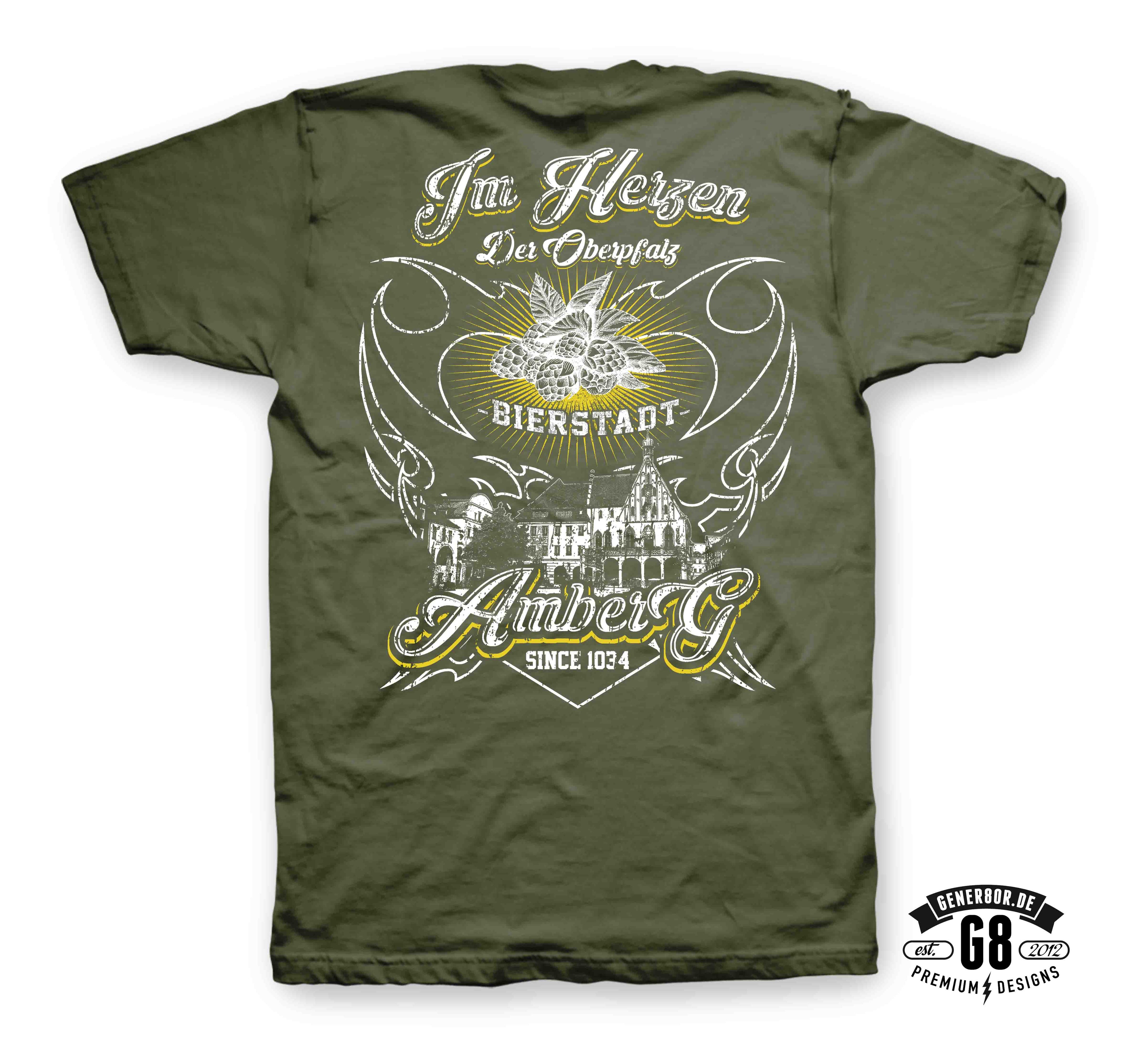 AMBERG "Heimat" Shirt, army-green