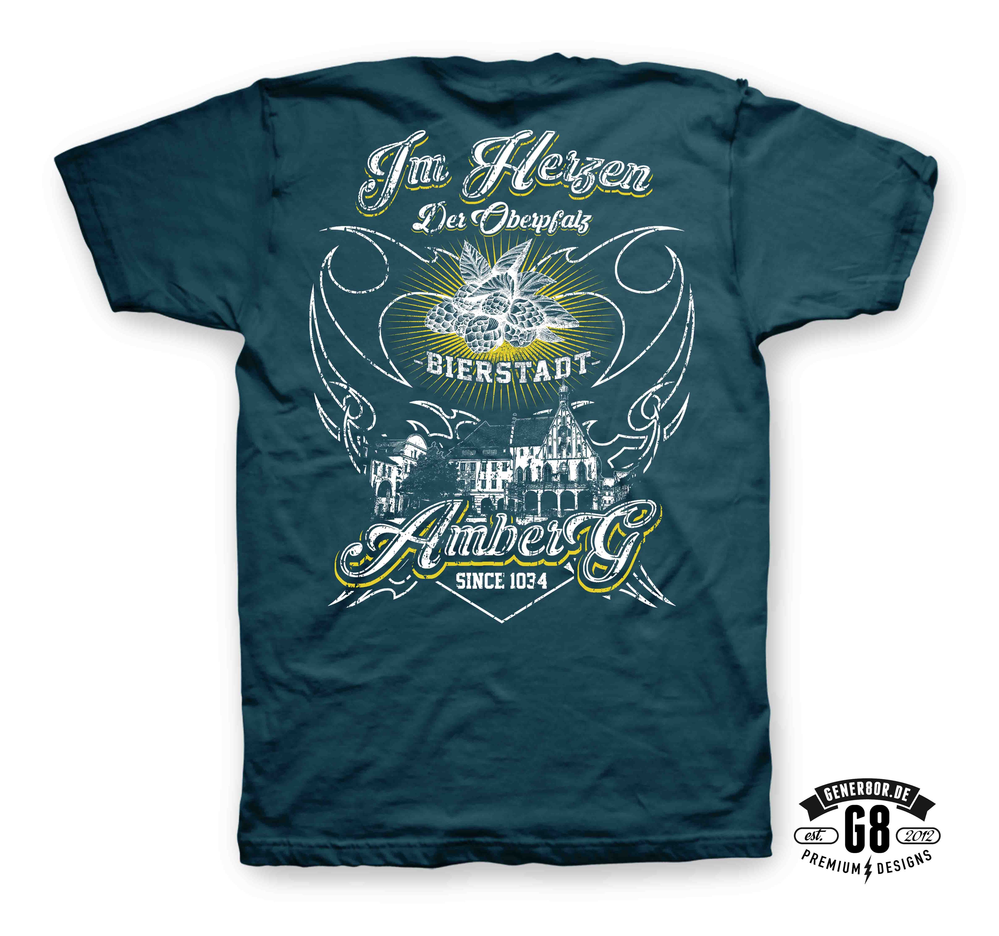 AMBERG "Heimat" Shirt, petroleum