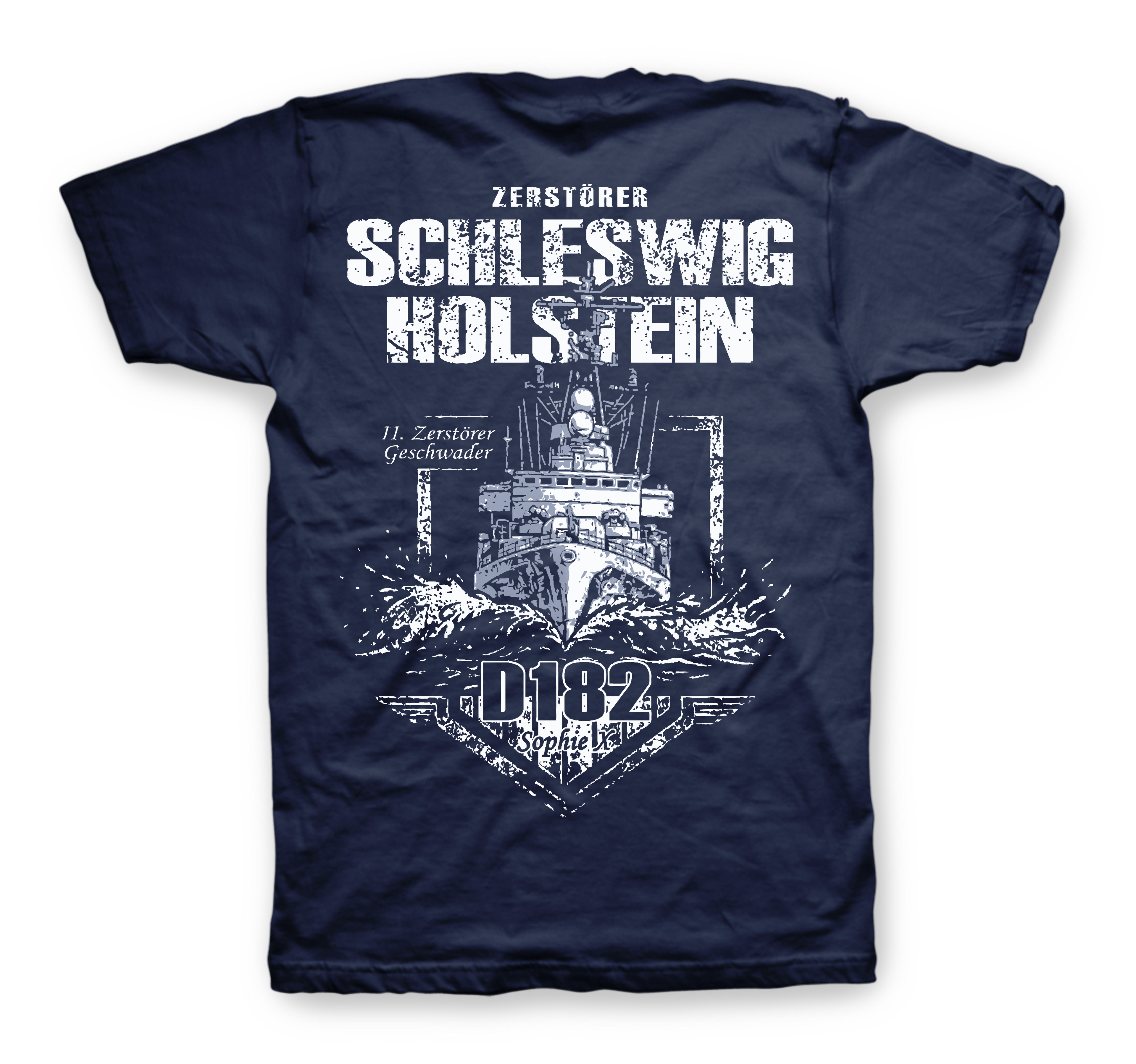 Zerstörer Schleswig-Holstein D182 T-Shirt - Rückseite - 2. Zerstörergeschwader 1964-1994