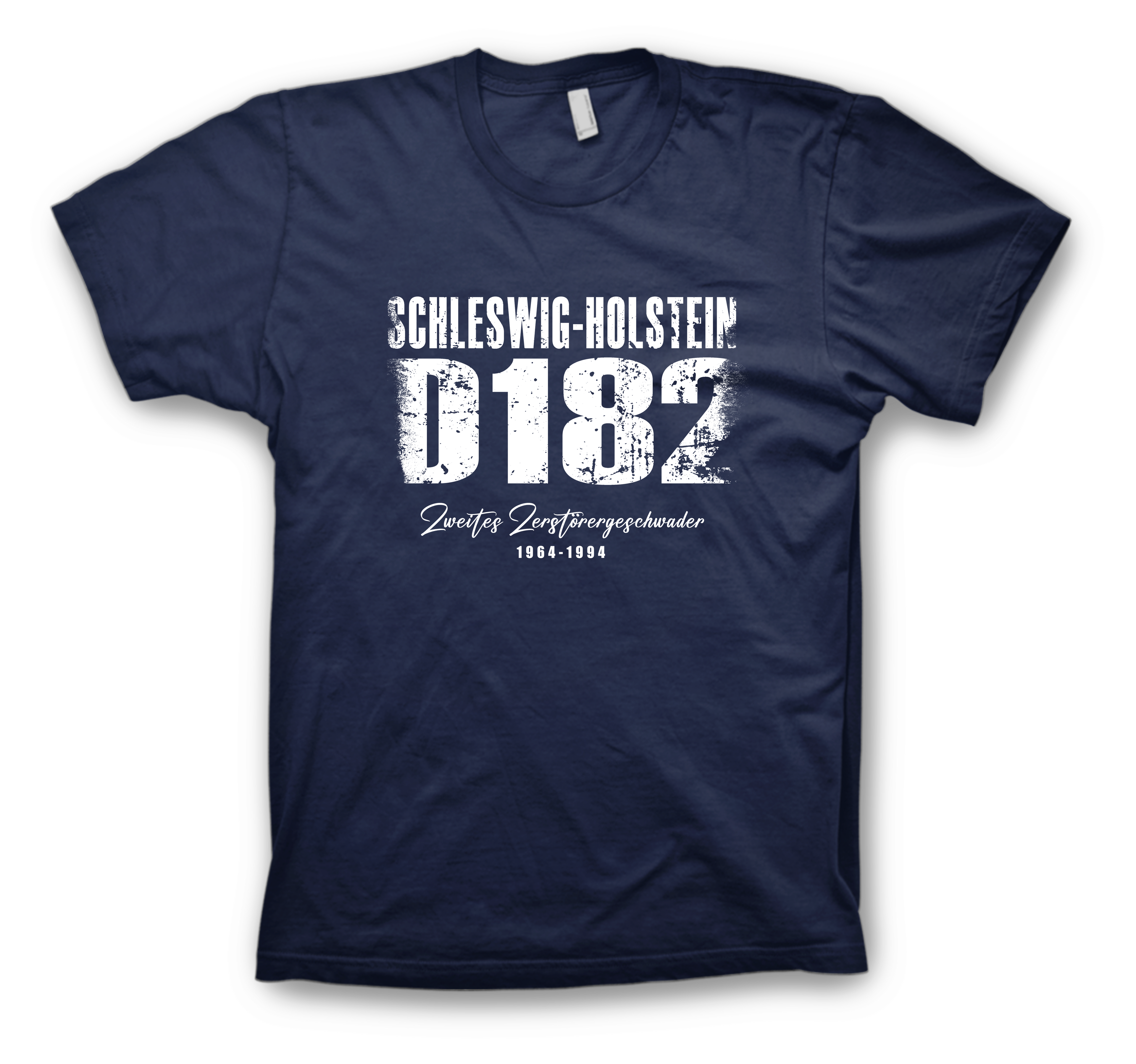 Zerstörer Schleswig-Holstein D182 T-Shirt - Vorderseite - Distressed Vintage Look