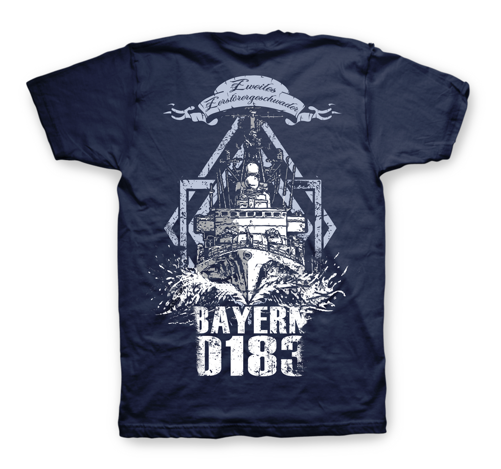 Zerstörer BAYERN D183 T-Shirt - Rückseite - 2. Zerstörergeschwader 1964-1994