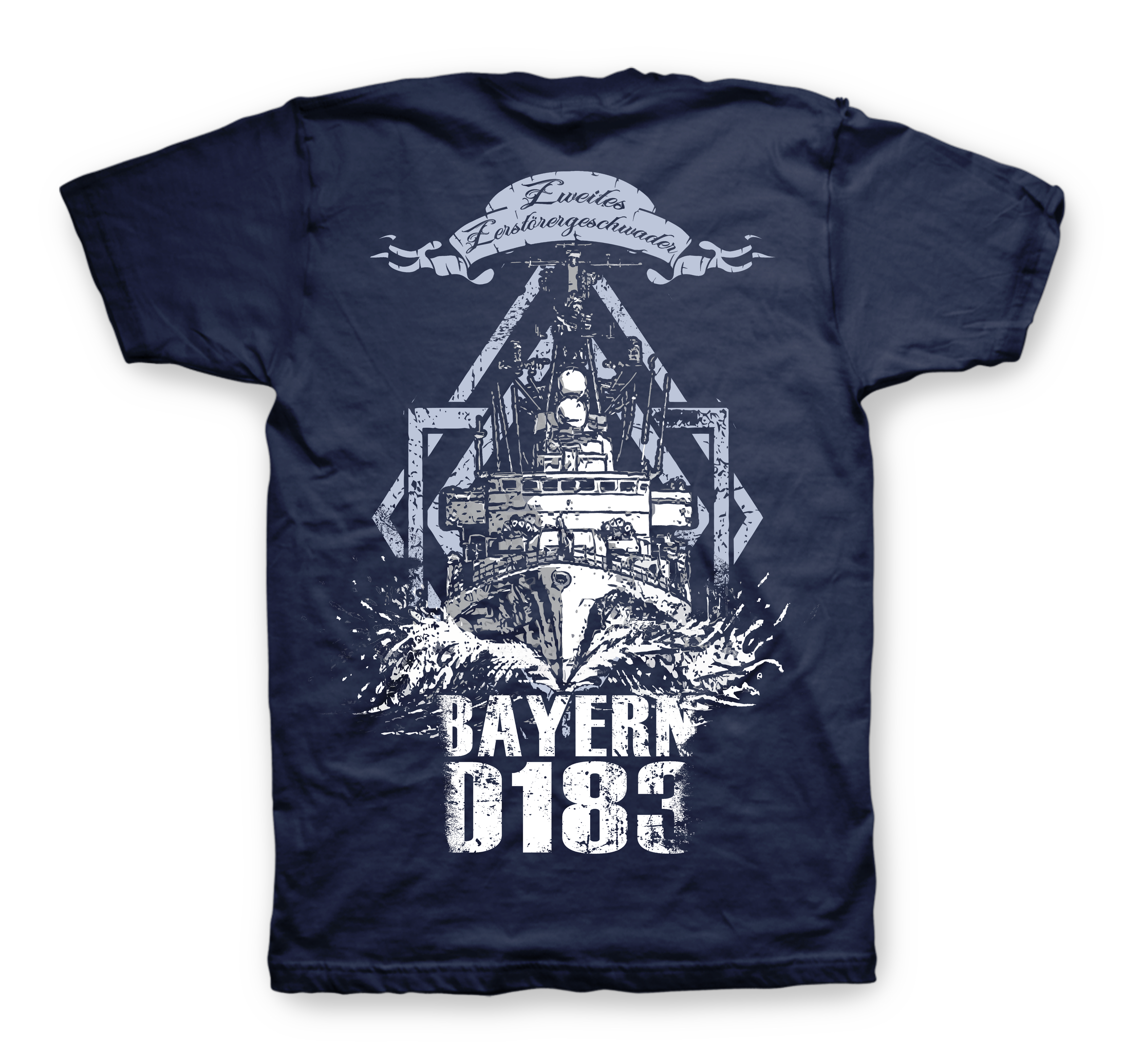 Zerstörer BAYERN D183 T-Shirt - Rückseite - 2. Zerstörergeschwader 1964-1994