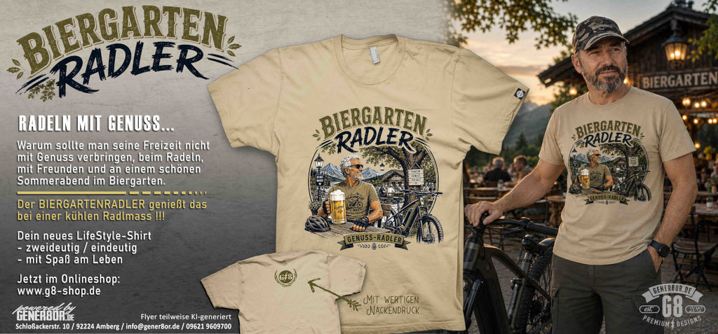 BIERGARTEN RADLER Shirt – Tour. Einkehr. Glück.