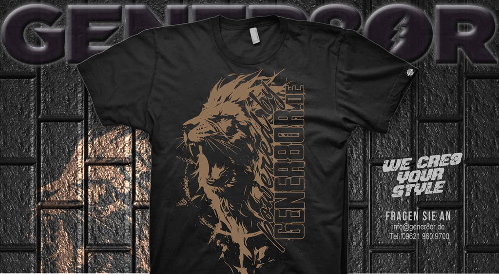G8-LION T-Shirt, schwarz