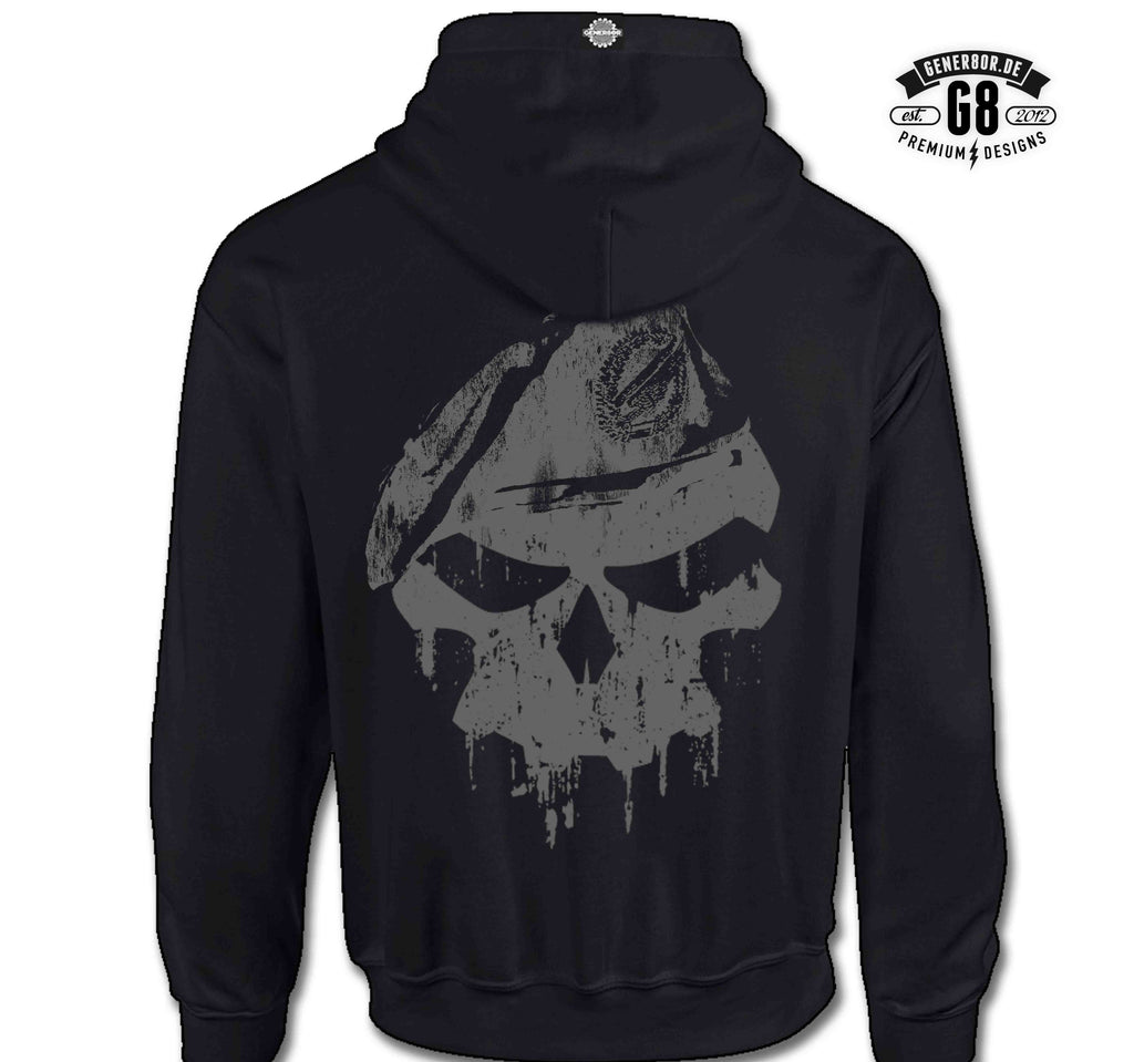 Fallschirmjg.-Skull / Kapuzensweater, schwarz