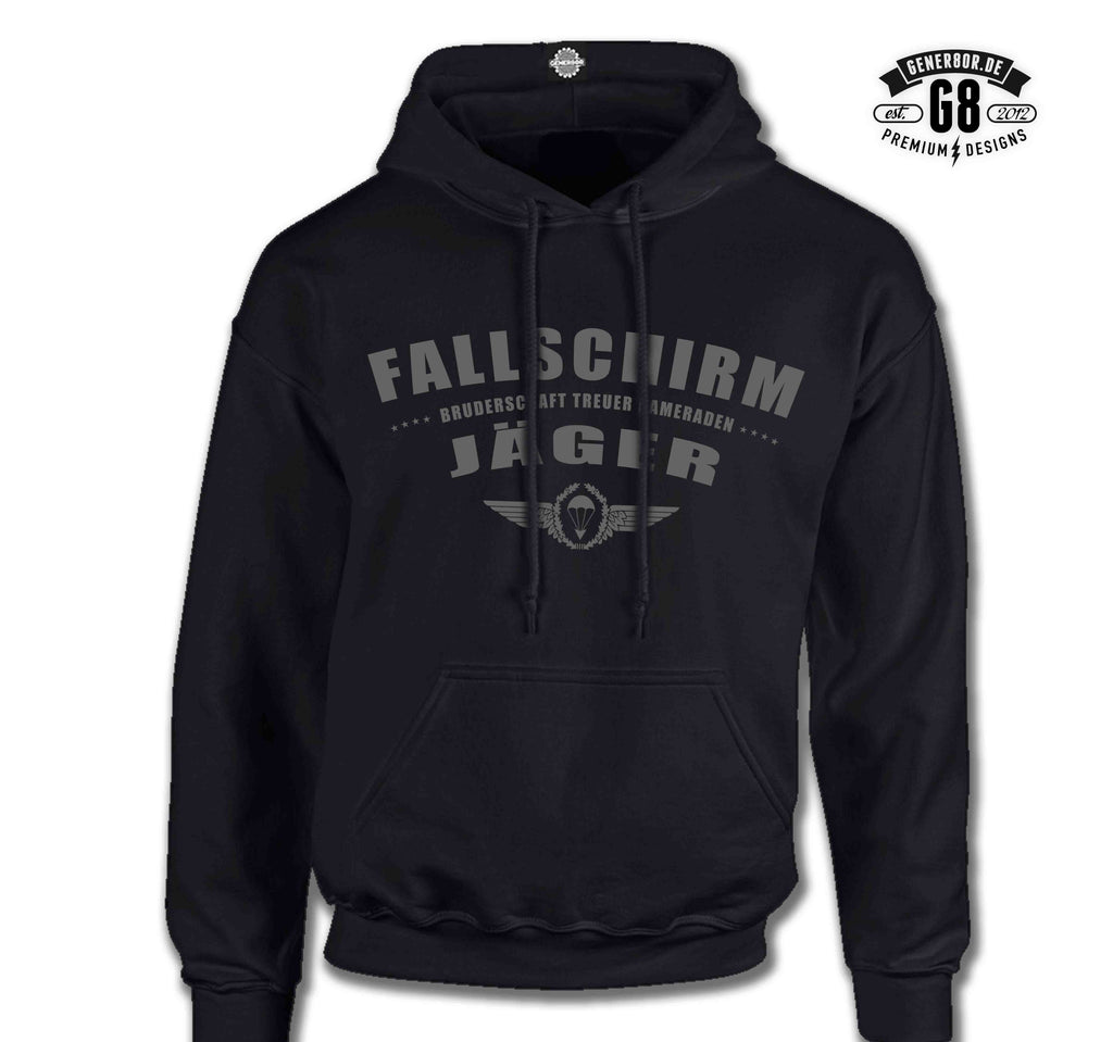 Fallschirmjg.-Skull / Kapuzensweater, schwarz