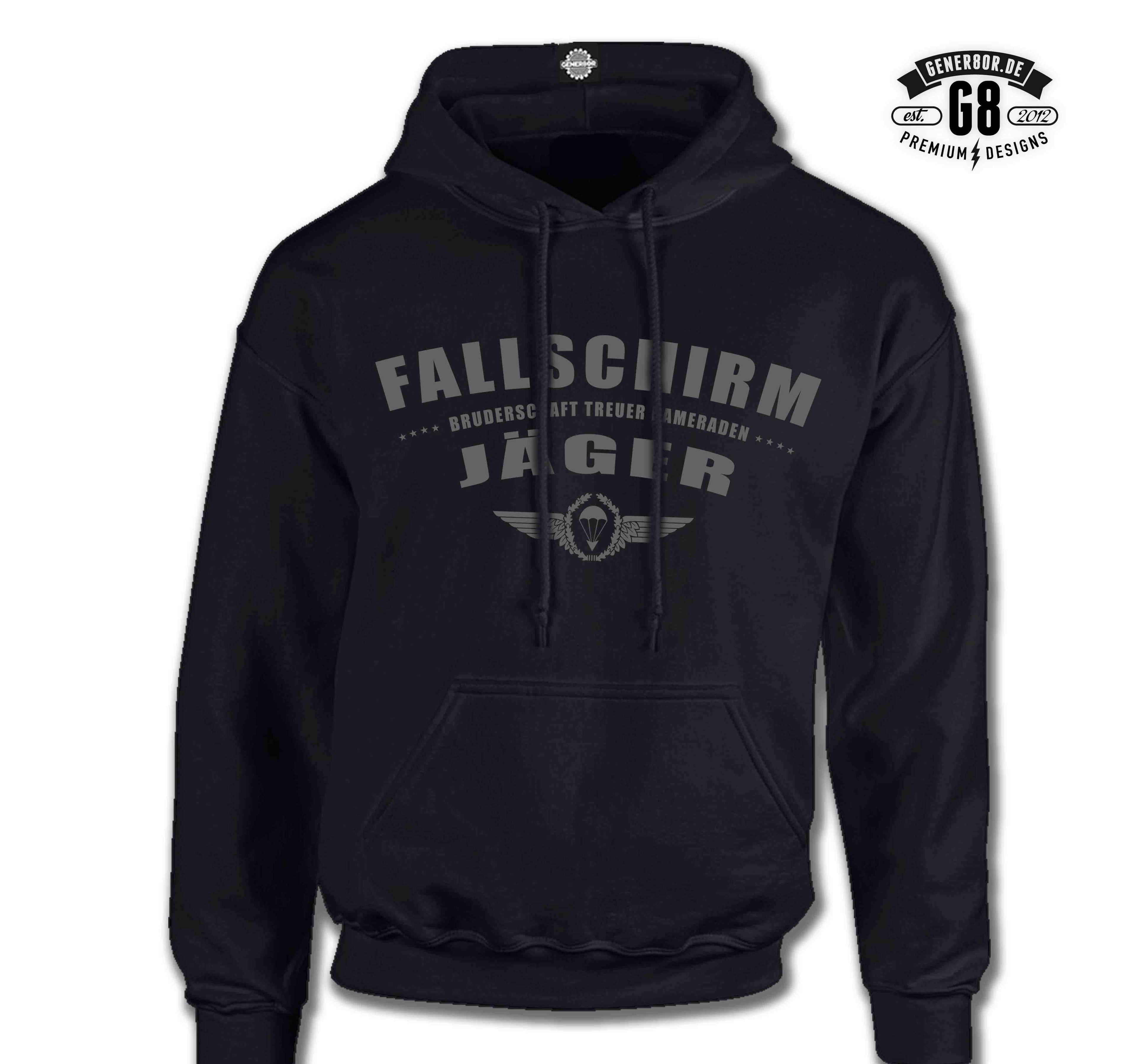 Fallschirmjg.-Skull / Kapuzensweater, schwarz