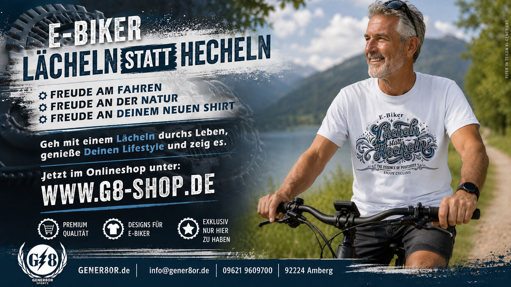 "Lächeln statt Hecheln" – Das Original E-Biker Shirt
