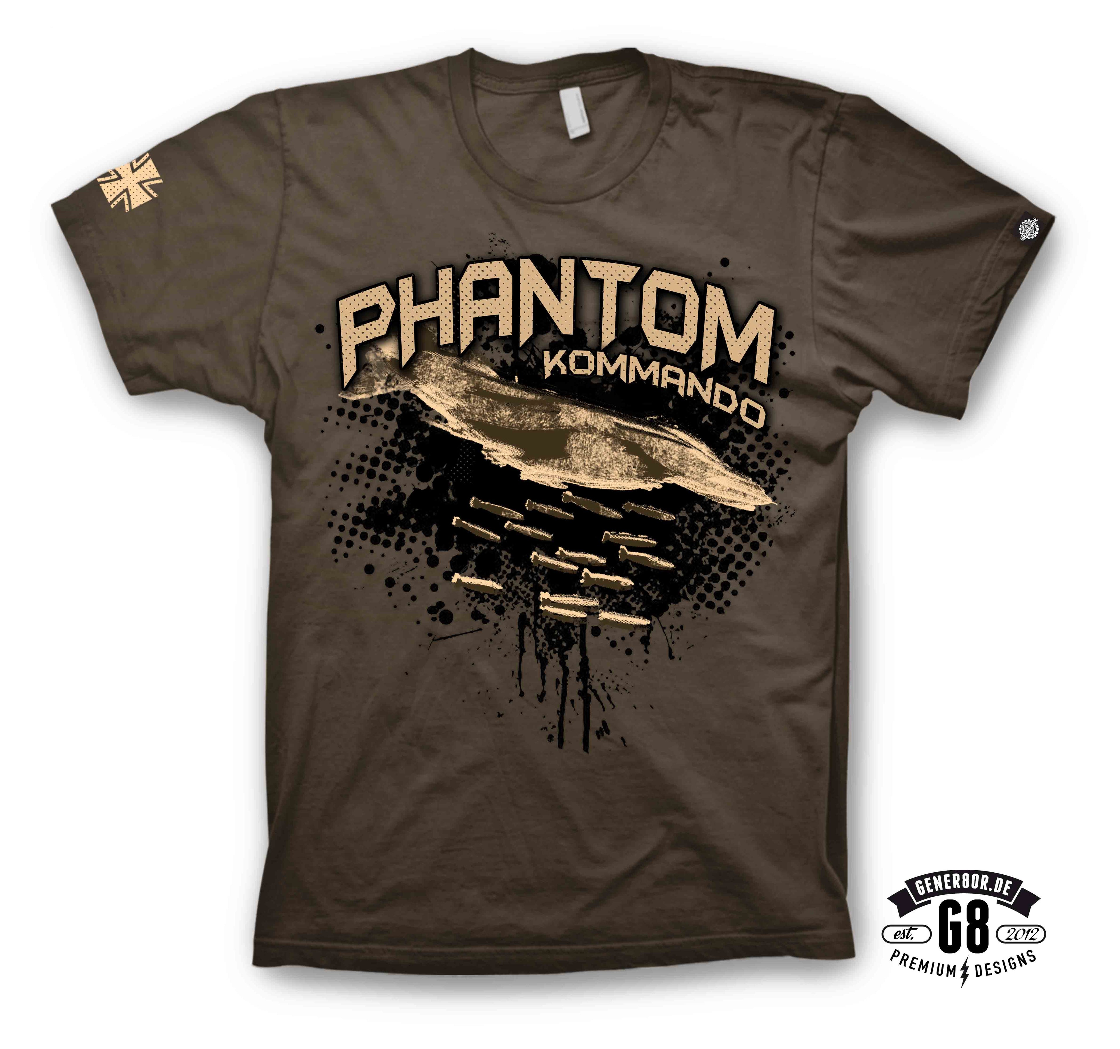 "Phantom-Kommando" T-Shirt, earth-brown