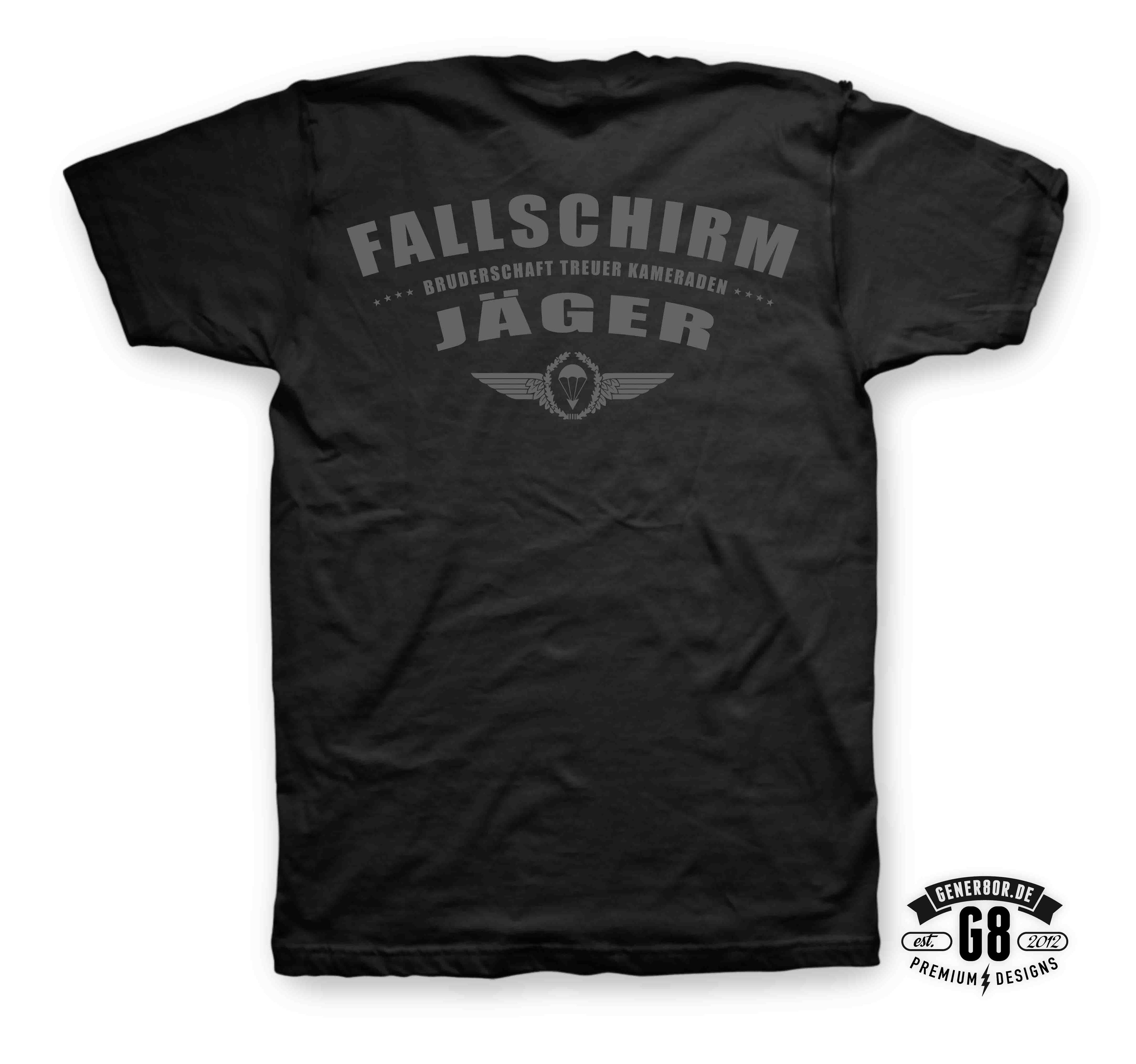 Fallschirmjg.-Skull / T-Shirt, schwarz