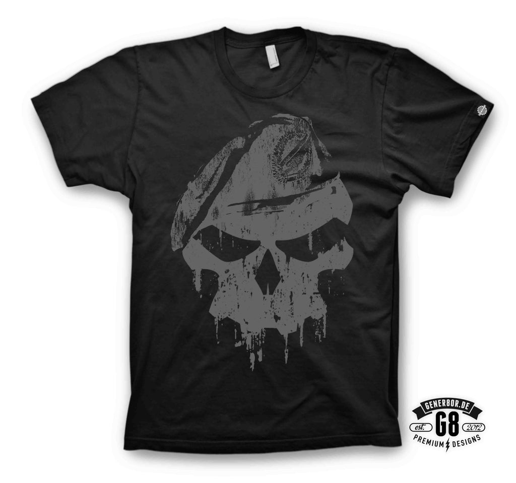 Fallschirmjg.-Skull / T-Shirt, schwarz