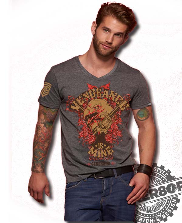 "Vengeance Is Mine" Shirt V-Ausschnitt