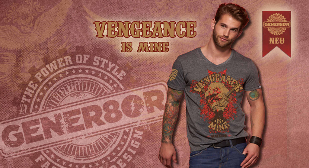 "Vengeance Is Mine" Shirt V-Ausschnitt
